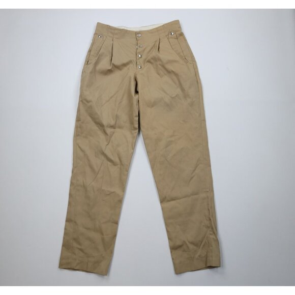 Vintage 90s Streetwear Mens 30x34 Distressed Custom Made Snap Button Chino Pants - Picture 1 of 16